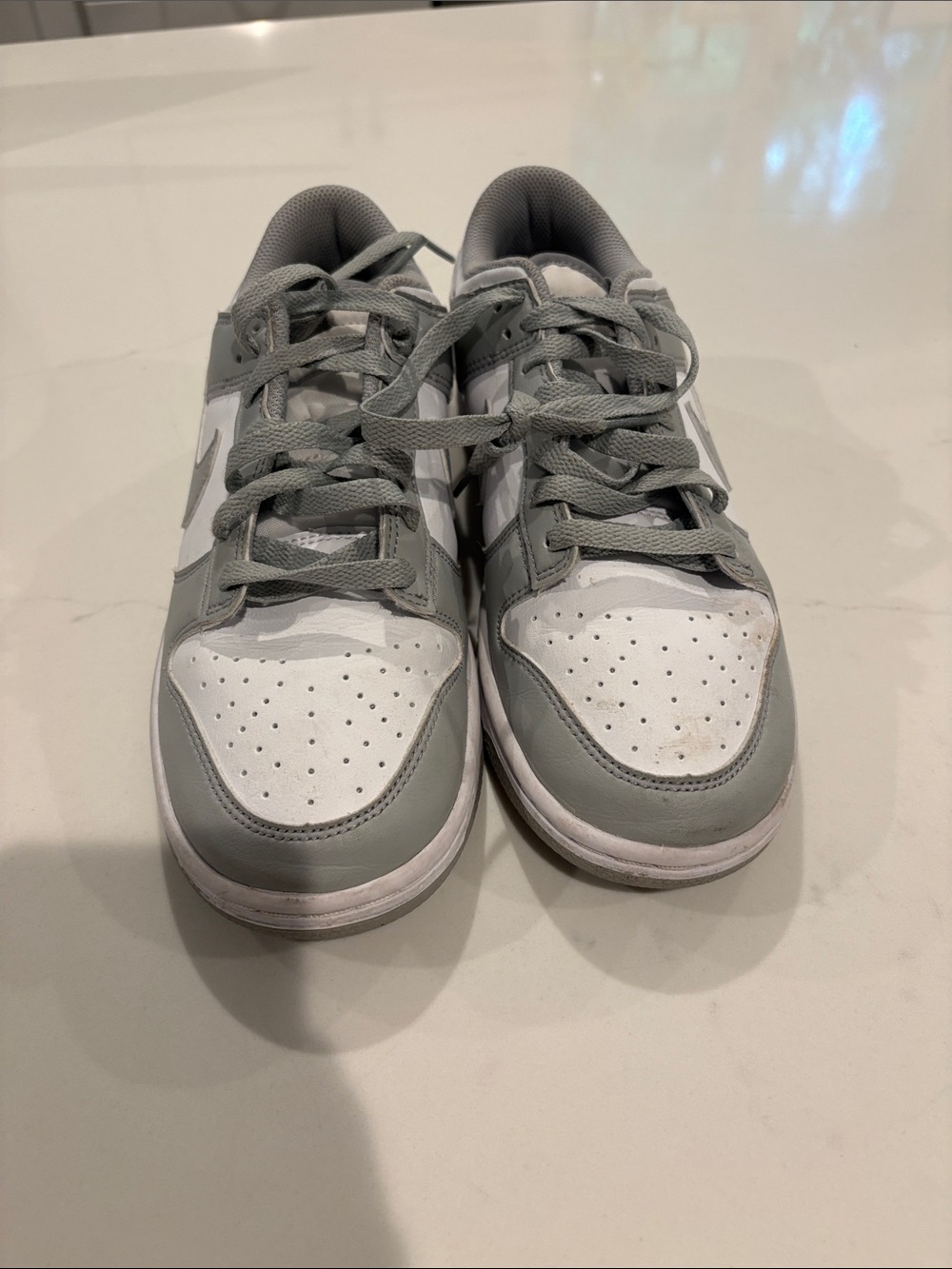 Nike dunks Low-Top Sneakers in Light Gray and White